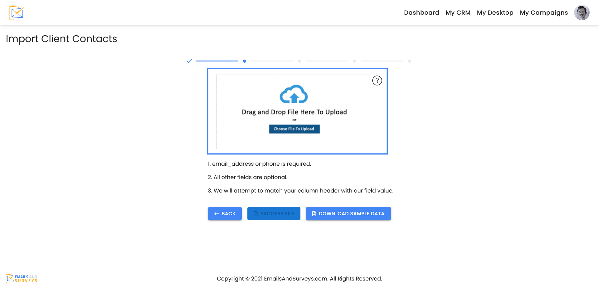 How To Upload CSV Contacts Into EmailsAndSurveys