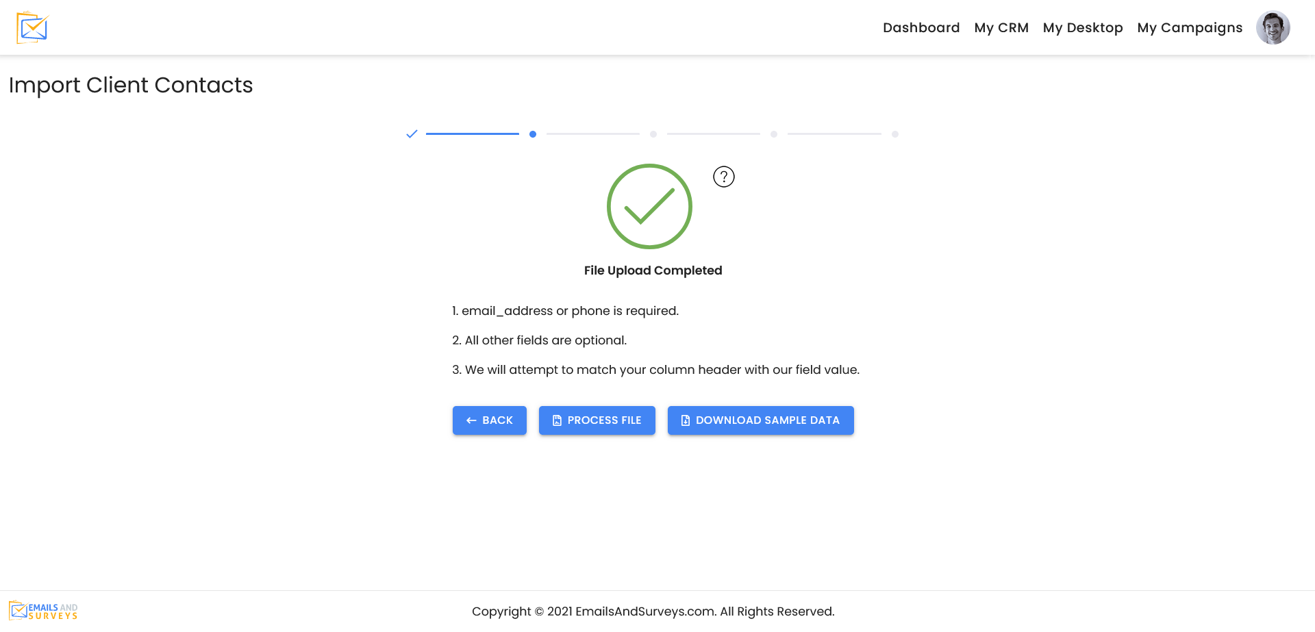 How To Upload CSV Contacts Into EmailsAndSurveys