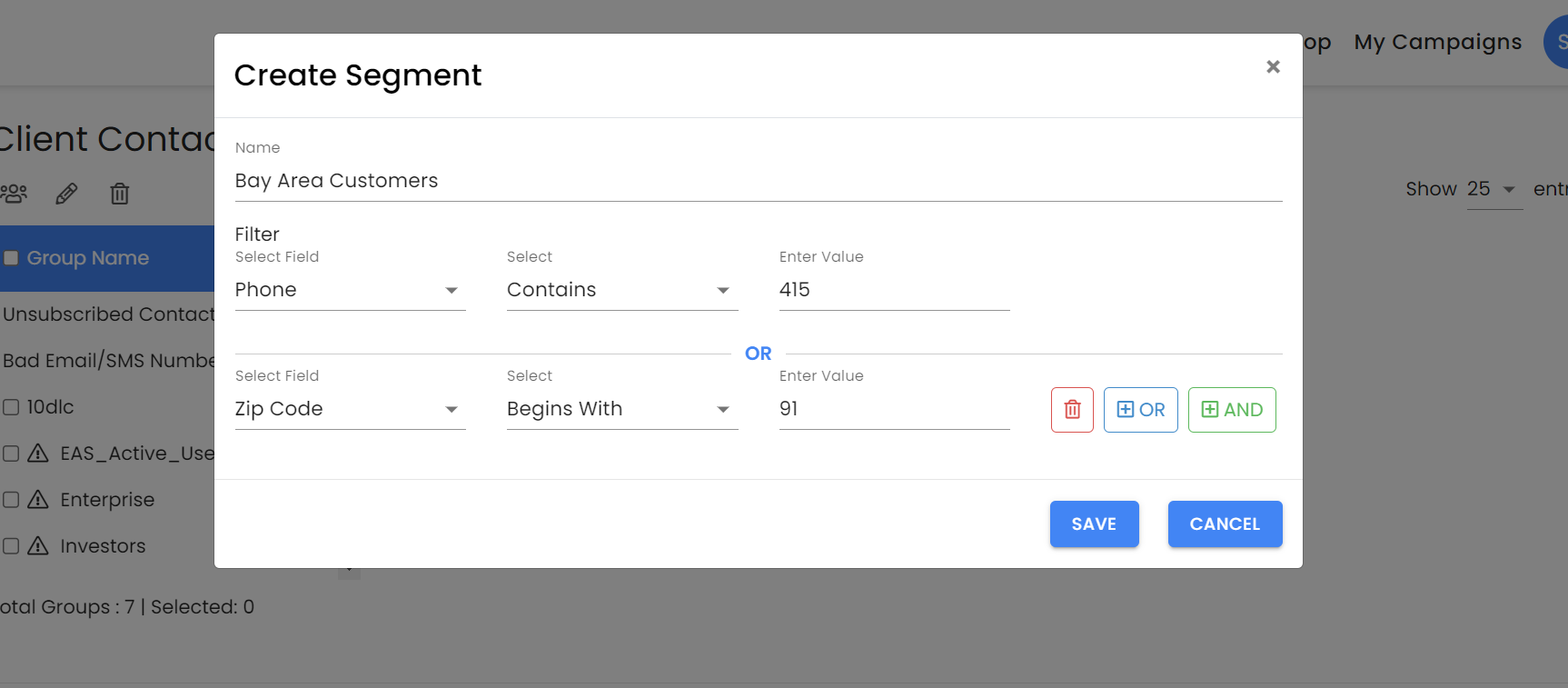 Segment a Contact List